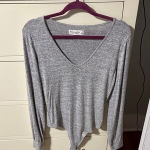 Abercrombie VNeck Long Sleeve Knit Bodysuit